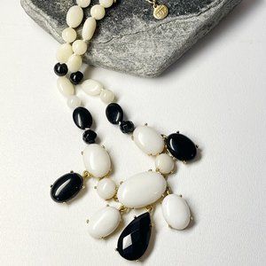 Carolee Lux Black & White Cabochon Statement Necklace